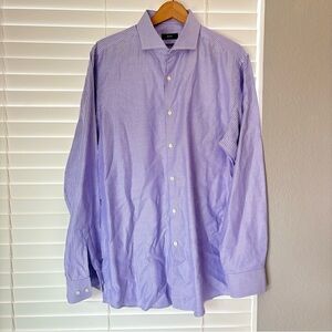 Hugo Boss Men’s Button Up Dress Shirt Long Sleeve Purple Lilac Size 16.5 34/35
